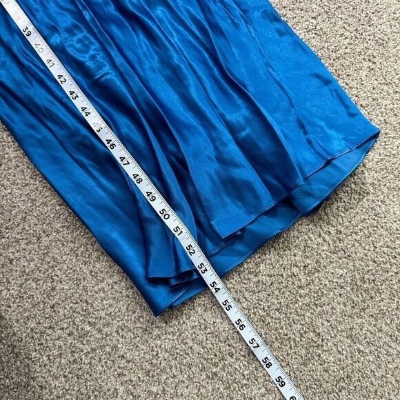 NEW Rails cobalt blue silky satin open tie back Solene midi dress size large - Picture 8 of 9